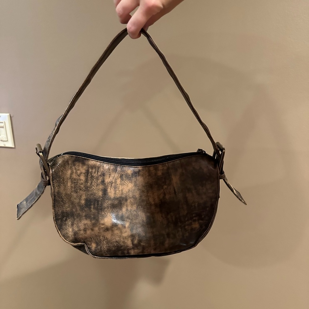 Faux Leather Patchwork Shoulder Bag - image 3